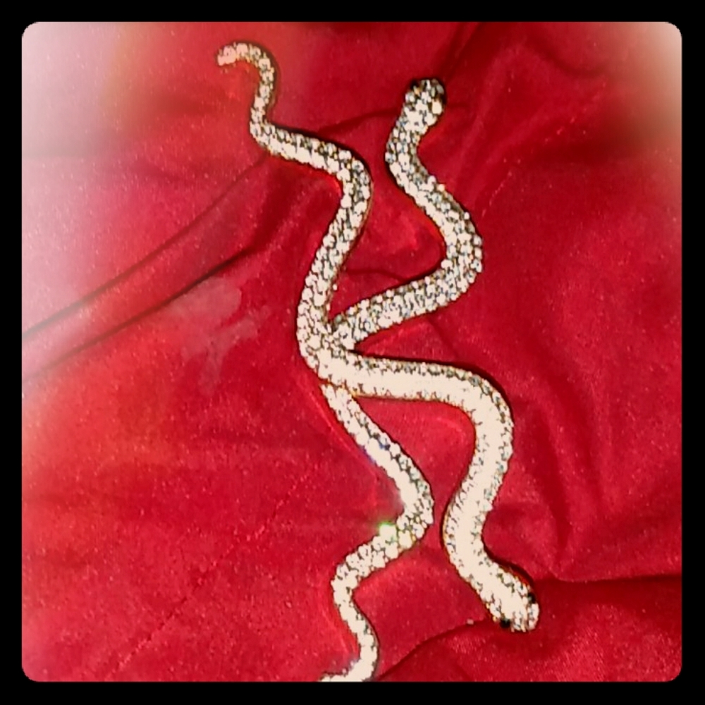 plated gold python earrings